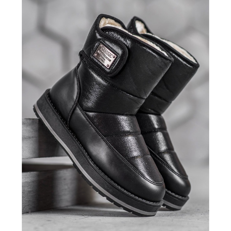 SHELOVET Botas de nieve con purpurina negro 1