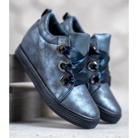 New Tlck Zapatos atados con una cinta azul 1 New Tlck Zapatos atados con una cinta azul 1