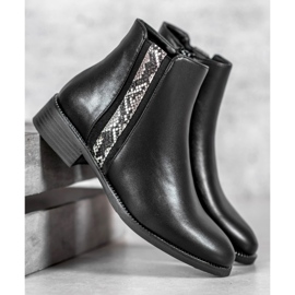 Filippo Botas de moda con estampado de serpiente negro 1