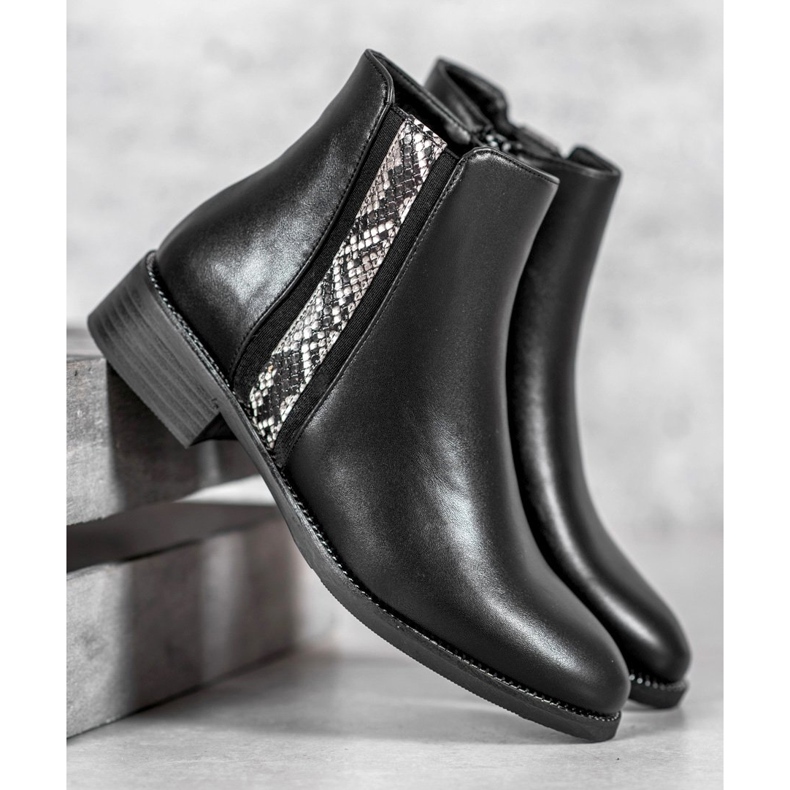 Filippo Botas de moda con estampado de serpiente negro 1