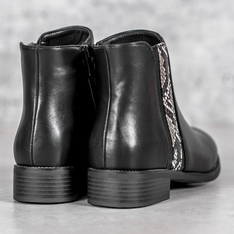 Filippo Botas de moda con estampado de serpiente negro 2