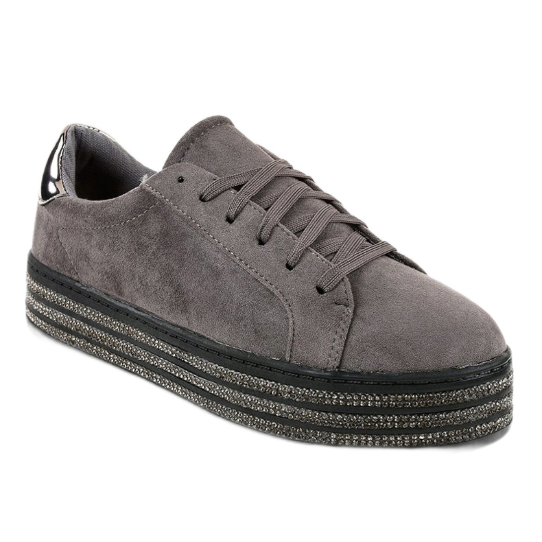 Zapatillas de mujer con adornos grises G280 1 Zapatillas de mujer con adornos grises G280 1