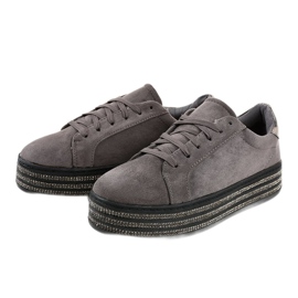 Zapatillas de mujer con adornos grises G280 2