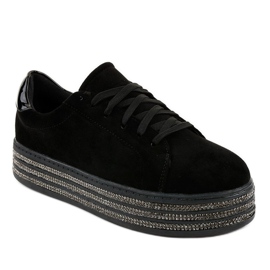 Zapatillas negras decoradas con mujer G280 negro 1 Zapatillas negras decoradas con mujer G280 negro 1