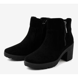 Botines de ante negro con cremallera HX-035 3
