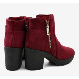 Botas de ante burdeos en el poste con cremallera HX-035 rojo 4