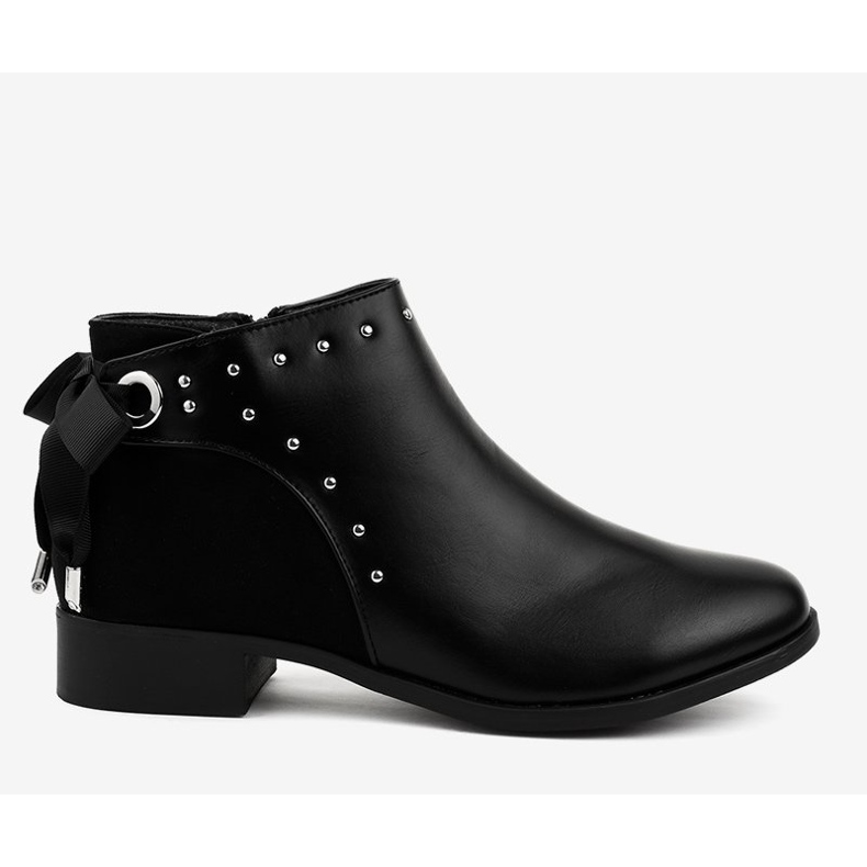 Botas de mujer planas negras con cinta Y8162 negro 2