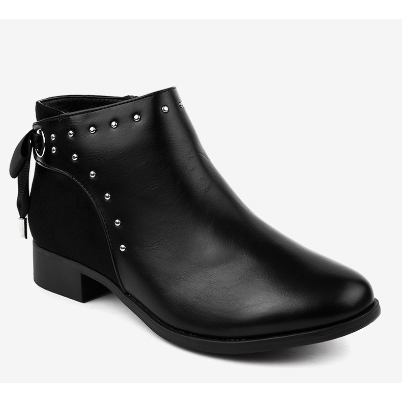 Botas de mujer planas negras con cinta Y8162 negro 1 Botas de mujer planas negras con cinta Y8162 negro 1