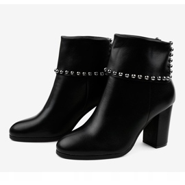 Botines negros con tachuelas LJ007 3