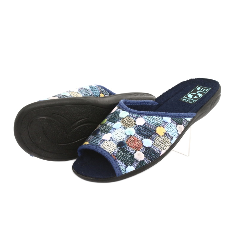 Pantuflas 3D Adanex bolas azul marino multicolor 4