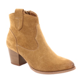 Botas vaqueras Anabelle 1466 de ante camel claro marrón multicolor amarillo 1