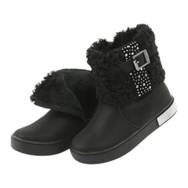 American Club Botas para niñas con pelaje GC35 con lentejuelas negras negro 5