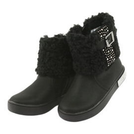 American Club Botas para niñas con pelaje GC35 con lentejuelas negras negro 3