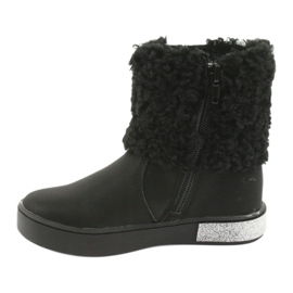 American Club Botas para niñas con pelaje GC35 con lentejuelas negras negro 2