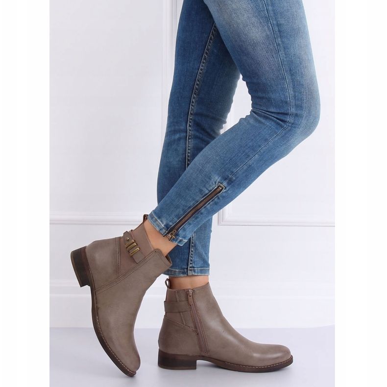 Botas Jodhpur beige para mujer 1304 Khaki caqui 1