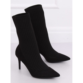 Botas con parte superior de calcetín negro T5033 Negro 3