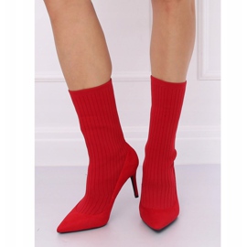 Botas con parte superior de calcetín rojo T5033 Rojo 2