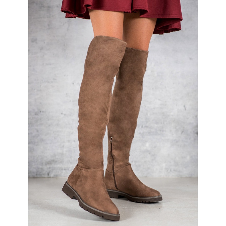 Kylie Botas de tacón plano marrón 1 Kylie Botas de tacón plano marrón 1