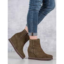 Kylie Botines verdes en una cuña 2