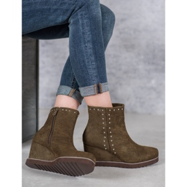 Kylie Botines verdes en una cuña 1