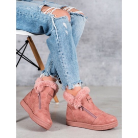 SHELOVET Botines con cremallera rosa 1