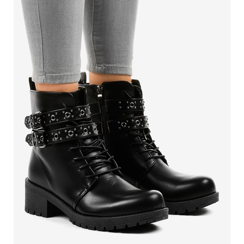 Botas negras con hebillas 9996-7 negro 1