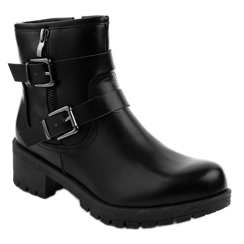 Botas negras con hebillas 9996-5 negro 1 Botas negras con hebillas 9996-5 negro 1