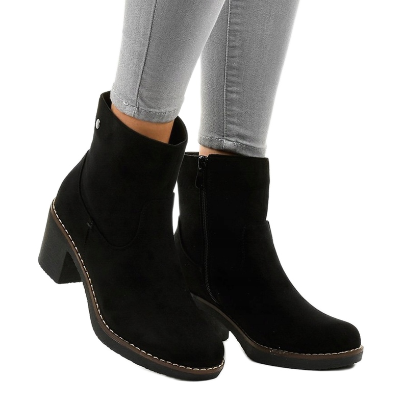 Tacones altos de ante negro 8B852 1