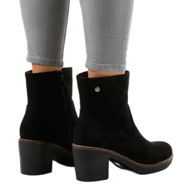 Tacones altos de ante negro 8B852 3