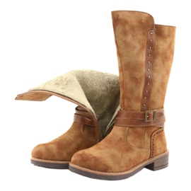 Botas largas American Club GC31 con pedrería marrón 5