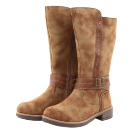 Botas largas American Club GC31 con pedrería marrón 3