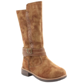 Botas largas American Club GC31 con pedrería marrón 1