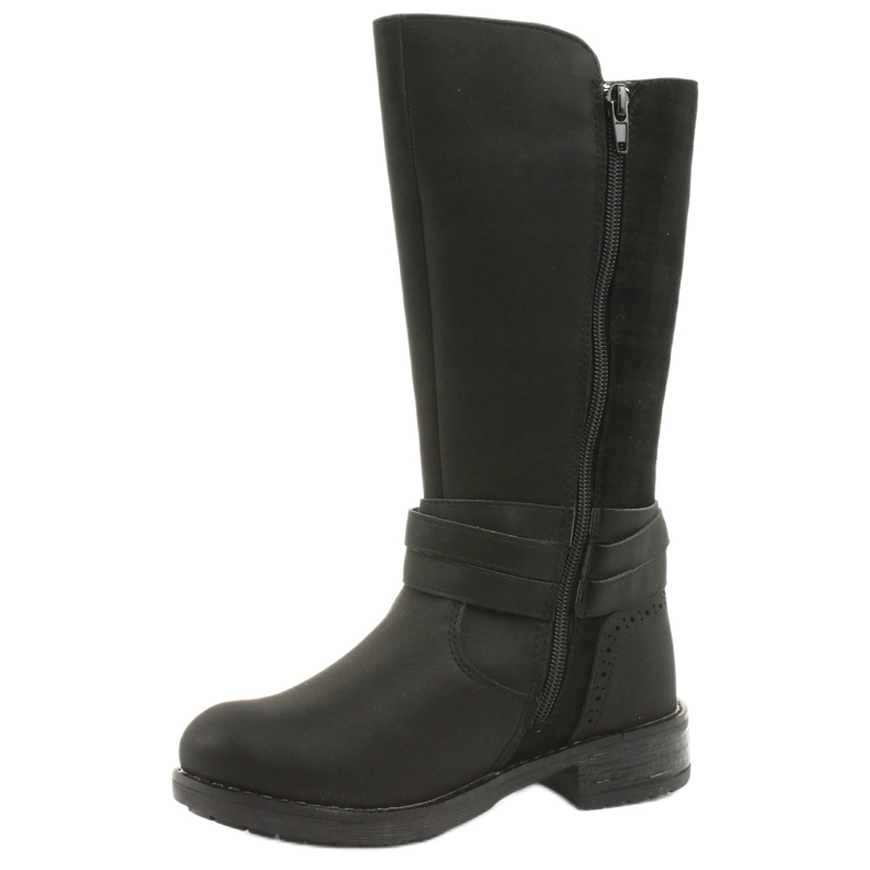 Botas largas American Club GC31 con pedrería negro gris 2