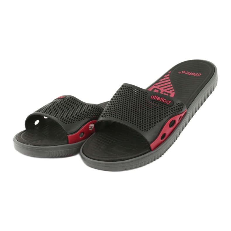 Atletico 6168 Pantuflas Atlético de Piscina negro rojo 3