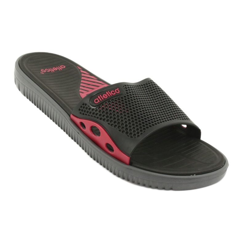 Atletico 6168 Pantuflas Atlético de Piscina negro rojo 1