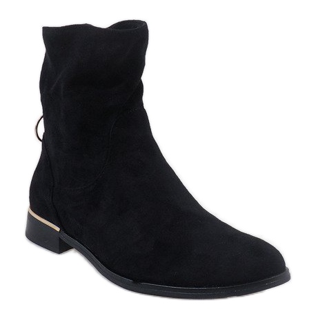 Botas de ante negro con cremallera J905 1
