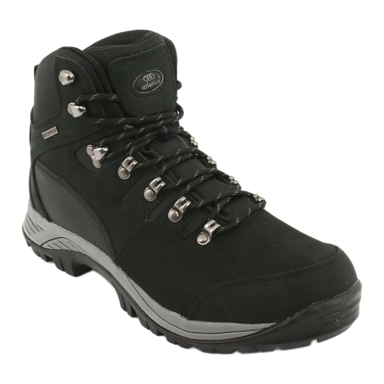 Atletico 66176 zapatillas de senderismo negras atadas negro 1