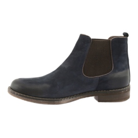 Botines Chelsea sin cordones Badura 4754 marrón azul marino 2