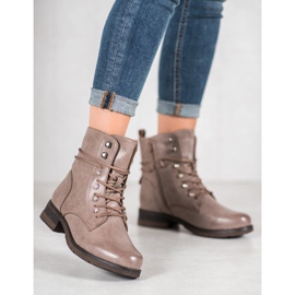 SHELOVET Botas de cuero ecológico marrón 2