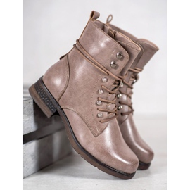 SHELOVET Botas de cuero ecológico marrón 4