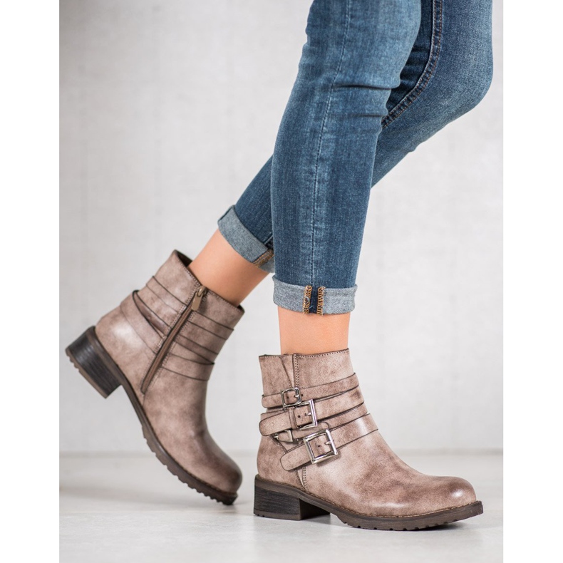 SHELOVET Botas beige clásicas 2