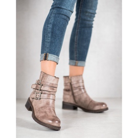 SHELOVET Botas beige clásicas 3