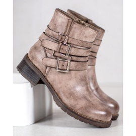 SHELOVET Botas beige clásicas 5
