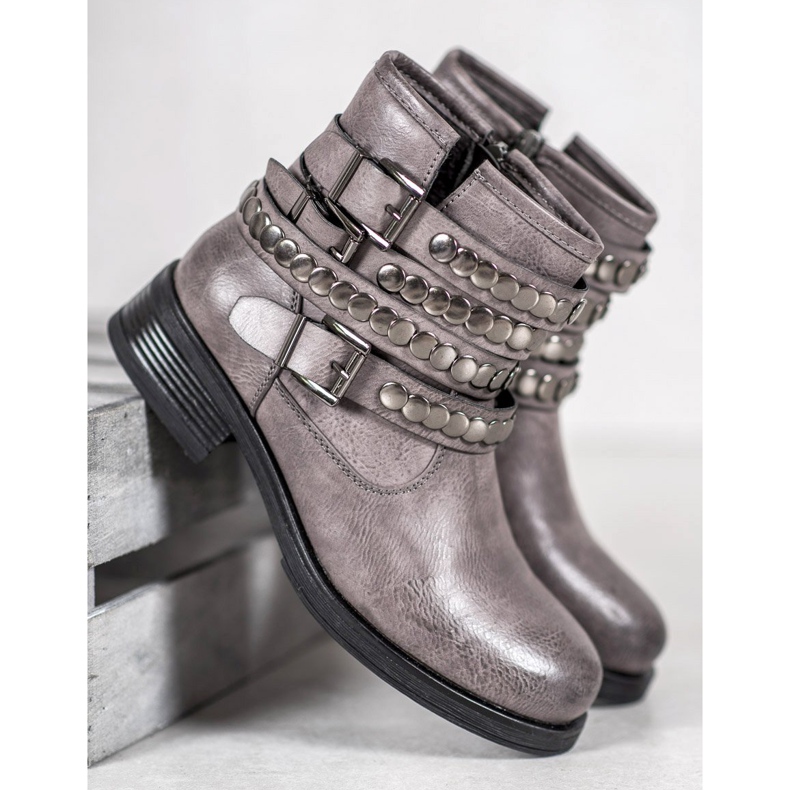 Forever Folie Botas de mujer grises 1