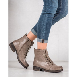 Forever Folie Botas con cordones beige 3