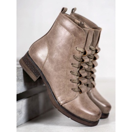 Forever Folie Botas con cordones beige 1