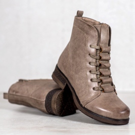 Forever Folie Botas con cordones beige 5