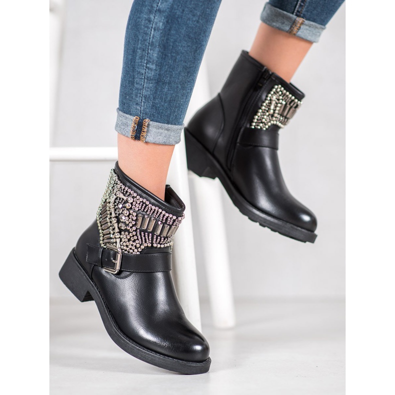 Bestelle Botas con cristales negro 2