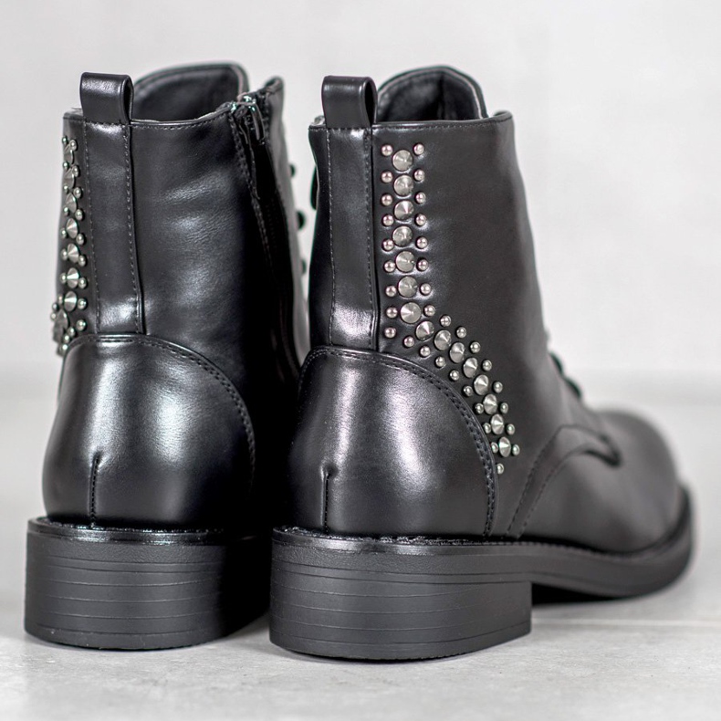 SHELOVET Botas con diamantes de imitación negro 1
