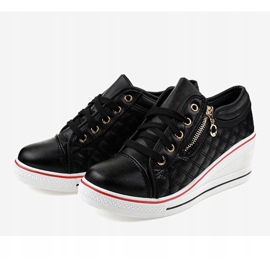 Zapatillas negras en la cuña LT-413B-1 negro 3